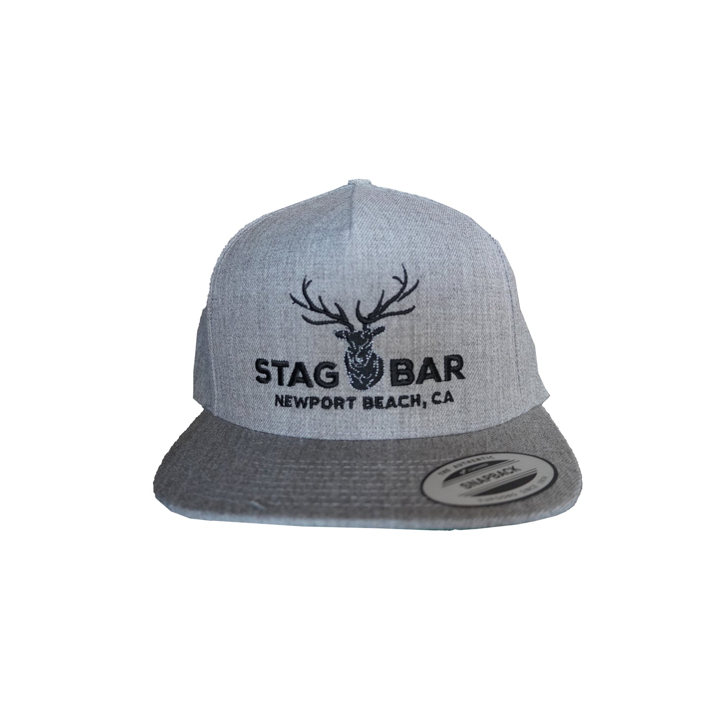 Stag Embroidered Classic Snapback Hat - Gray