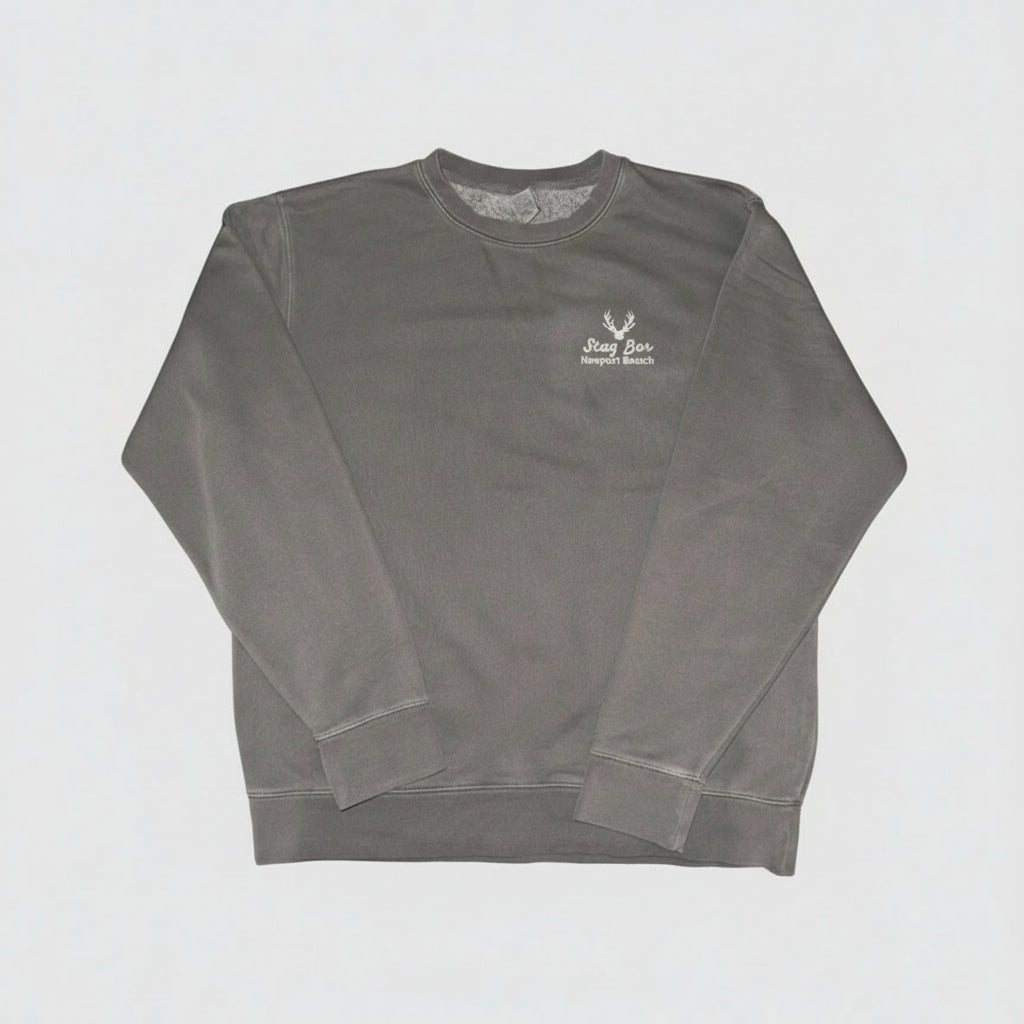 Grey sweatshirt with Stag Bar Logo