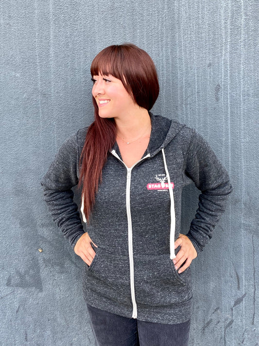 Stag Charcoal Zip Hoodie
