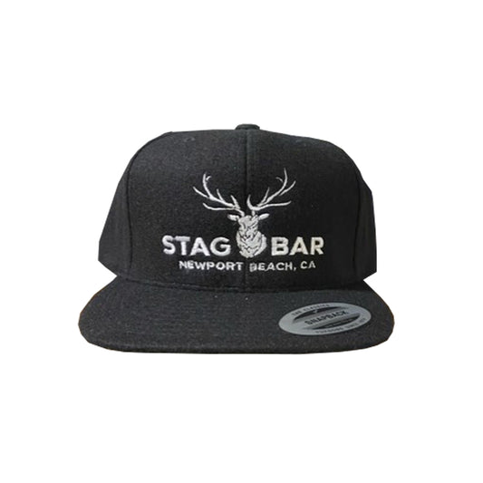 Stag Embroidered Wool Snapback Hat